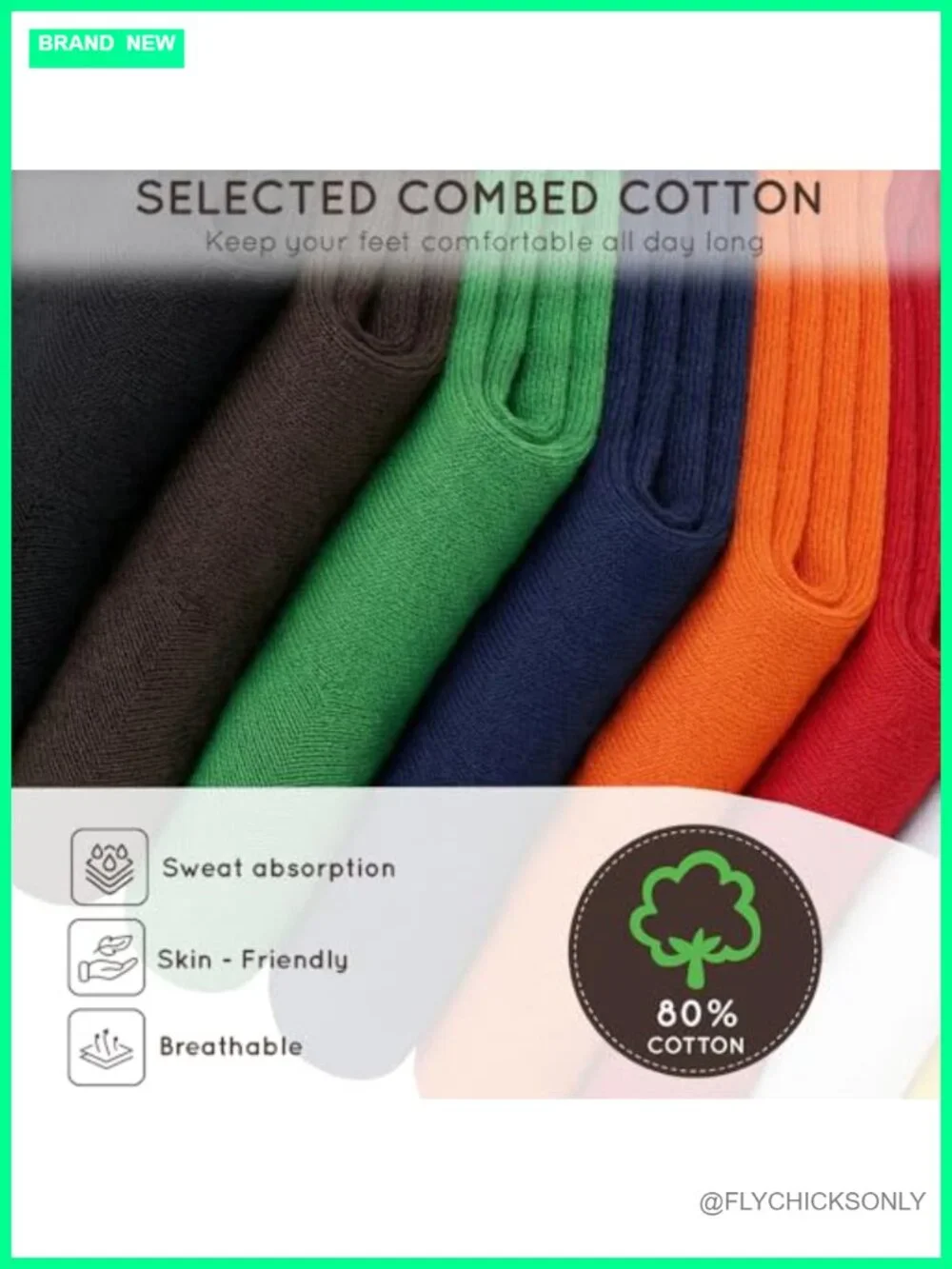 Knee High Socks Combed Cotton Seamless Toe Tall Long Socks
